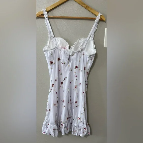 Sugar Thrillz White Floral Corset Mini Dress Coquette Fairycore Y2K NWT XL - Picture 4 of 11